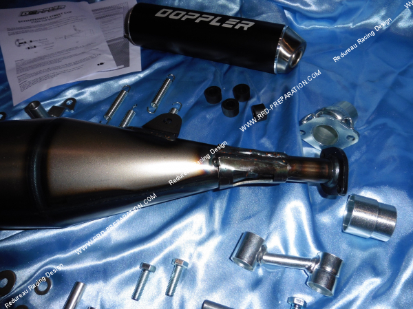 Photo du renfort de soudure sur le pot d'échappement DOPPLER STREETCUP pour Peugeot 103 SPX, RCX, CLIP & MVX bras carré