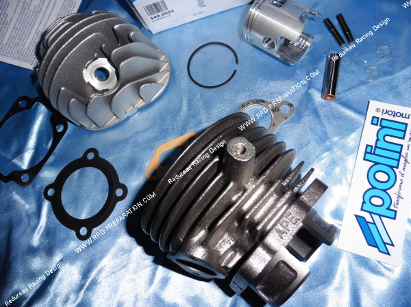 Photo du moteur  Ø47mm 75cc POLINI SPORT fonte 6 transferts pour scooter PIAGGIO APE, FL, FL2, FL3, ST, MIX 50cc 2T (6 ressorts)