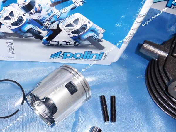 Photo du piston Ø47mm 75cc POLINI SPORT fonte 6 transferts pour scooter PIAGGIO APE, FL, FL2, FL3, ST, MIX 50cc 2T