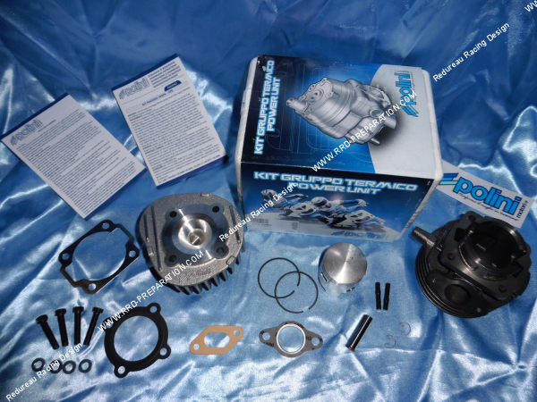 Photo du kit haut moteur Ø47mm 75cc POLINI SPORT fonte 6 transferts pour scooter PIAGGIO APE, FL, FL2, FL3, ST, MIX 50cc 2T (6 ressorts)