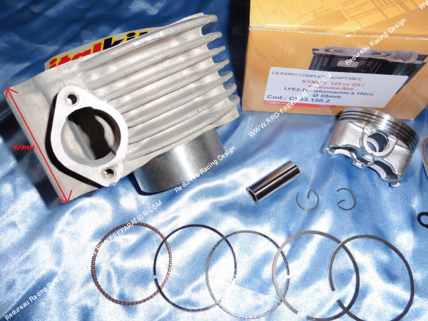 Photo de la hauteur 150cc ITALKIT Ø59mm aluminium pour scooter chinois 4T GY6 / LEB1 / LFE2 / G5 i (moteur SR25) 4 soupapes