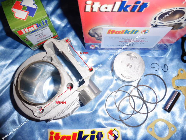 Photo de l'entraxe des goujons sur le kit 150cc ITALKIT Ø57mm aluminium pour KYMCO AGILITY, CITY 125