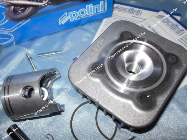 piston culasse Kit 70cc Ø47mm POLINI Sport bi-segment fonte pour PIAGGIO air (Typhoon, Sfera, Zip, Free...)