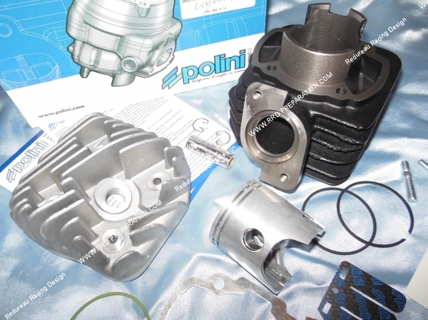 piston culasse Kit 70cc Ø47mm POLINI Sport fonte pour scooter PEUGEOT air avant 2007 (buxy, tkr, speedfight...)