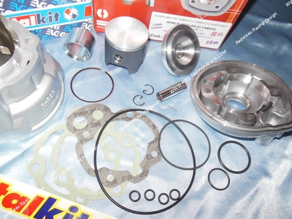 piston culasse Kit 80cc ITALKIT Racing aluminium Ø48mm (spécial course 44mm bielle 90mm) pour minarelli am6