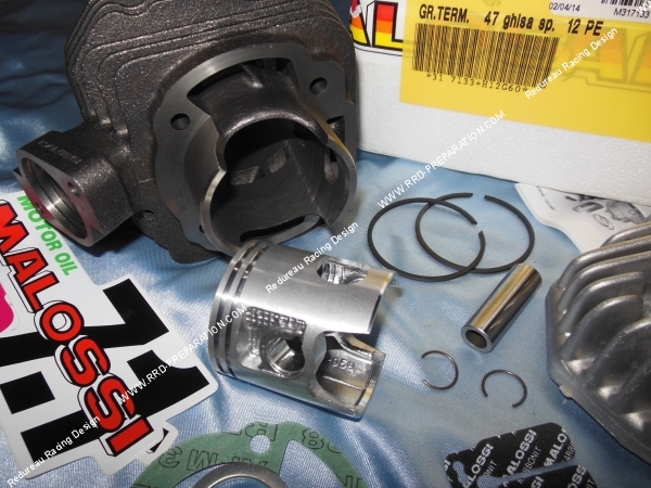 piston Kit 70cc Ø47mm MALOSSI fonte pour scooter PEUGEOT air avant 2007 (buxy, tkr, speedfight...)