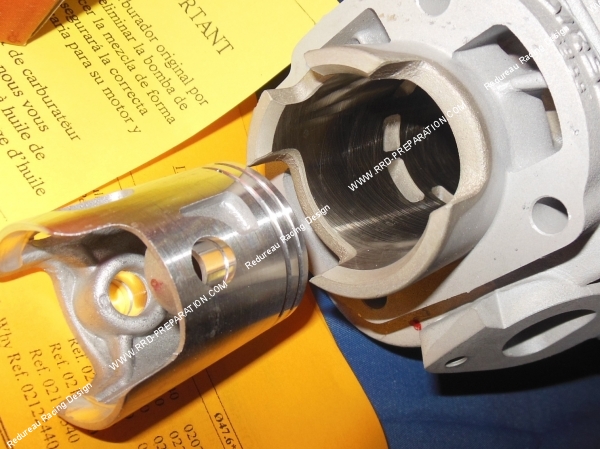 piston entrant Cylindre - piston sans culasse 50cc Ø40mm AIRSAL T6 aluminium (axe de 10mm) minarelli horizontal air (ovetto, neos, ...)