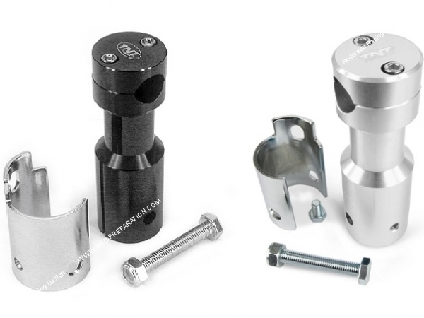 Potence TNT Tuning couleur carbone et silver pour Peugeot SPEEDFIGHT, TREKKER, VIVACITY...