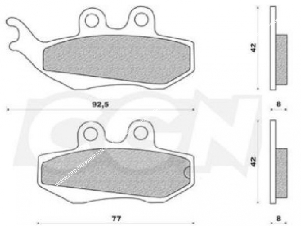 Plaquettes de frein TEKNIX pour scooter et 50cc à boite DERBI Drd, APRILIA Rs, Rx, MBK Xpower....