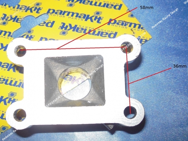 schéma Pipe d'admission rigide Ø20 x 24mm PARMAKIT pour PHBG sur moto YAMAHA DT, MX, RD, TY,... 50cc