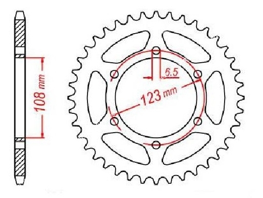 schema Couronne 45 à 60 dents en 420 pour DERBI SENDA DRD, SM, DRD RACING, EVO, GPR NUDE, RACING, APRILIA RS4, SX...