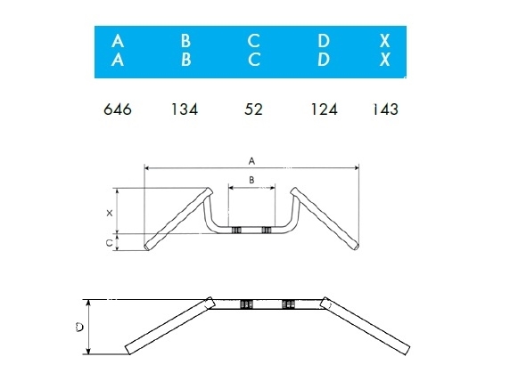 Guidon compétition TOMMASELLI Condor acier chromé Ø22mm (longueur 646mm)