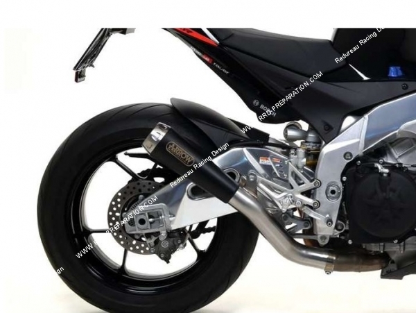 Photo de l'échappement ARROW en nichrom noir ou alu pour Aprilia TUONO V4 1100 2017