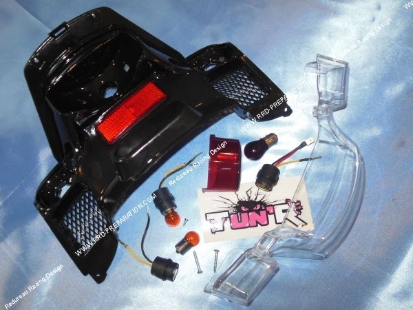 support Feu arrière pour booster MBK NG, ROCKET, NEXT TUN'R LEXUS BLACK avec clignotants
