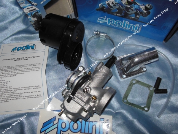 ensemble Kit carburation POLINI Ø19mm Peugeot 103 tous modèles