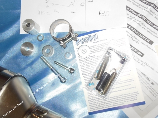 visserie Pot d'échappement POLINI Racing pour maxi scooter VESPA 125 GTS, 250 GTS, ...