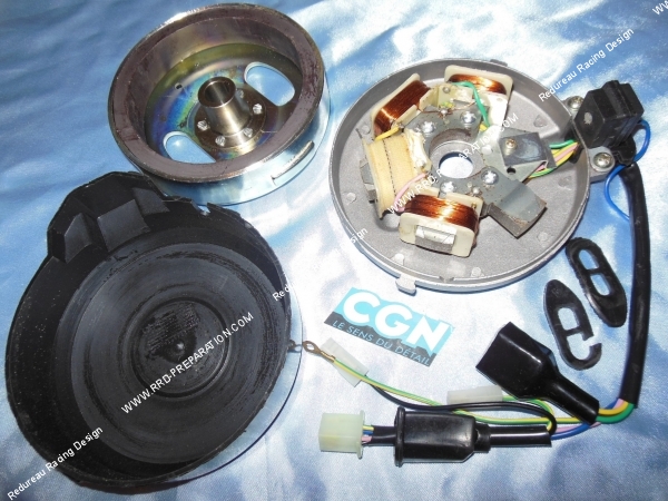 vue Allumage complet CGN type origine rupteur 12V pour Peugeot 103 gros cone