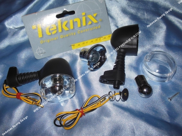 vue Clignotants arrière TEKNIX noir  transparent pour DERBI SENDA, NITRO et AEROX