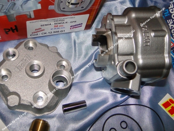 vue kit 50cc 39,86mm italkit sport bi segment aluminium avec culasse derbi euro 1 et 2