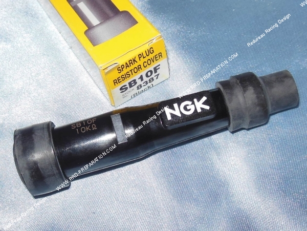 vue Anti-parasite NGK SB10F résistance 10kΩ pour bougie sans olive (modèle droit)