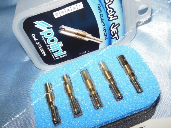 vue Boîte de 5 gicleurs secondaires pour carburateur PWK, KEIHIN... certifiés  controlés POLINI