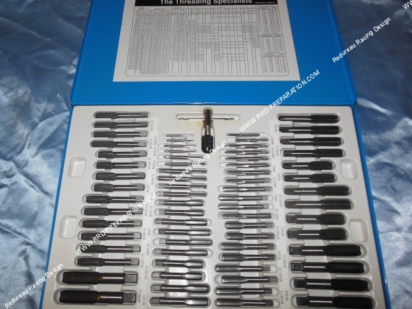 vue Coffret de tarauds et filières ACSUD Industry 110 pièces du M2 au M18