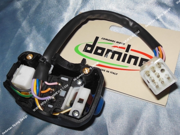 vue Commutateur  commodo DOMINO gauche pour scooter & mécaboite 50cc DERBI