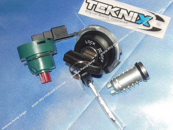 vue Contacteur  neiman avec 2 clés (clef) + serrue coffre TEKNIX pour PIAGGIO Zip
