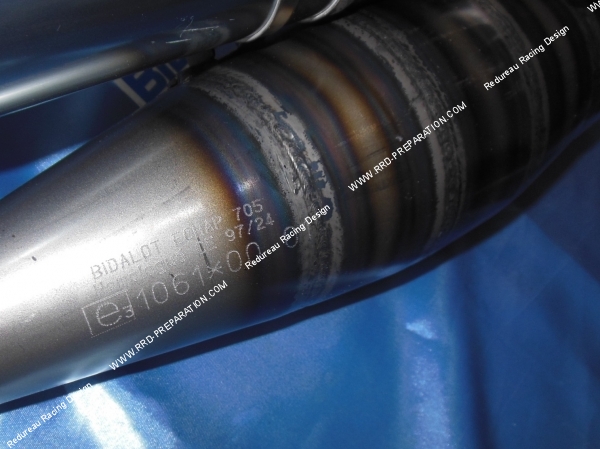 vue corps Pot d' échappement BIDALOT S3R pour scooter moteur PEUGEOT Horizontal Air et Liquide (ludix, speedfight 3, jet force...)