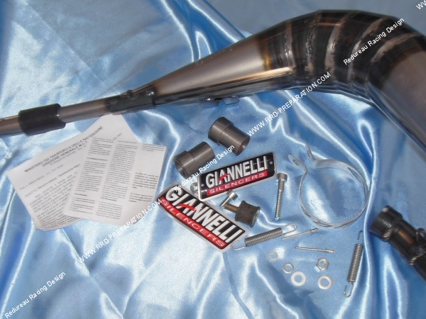 vue corps Pot d' échappement GIANNELLI passage haut pour MBK X-LIMIT et YAMAHA DT 50cc... Avant 2003