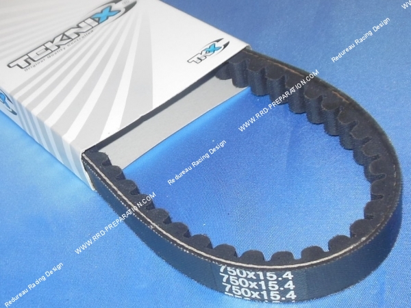 vue Courroie type origine TEKNIX 15X750mm pour Peugeot 103 SPX, CLIP, RCX et MVX