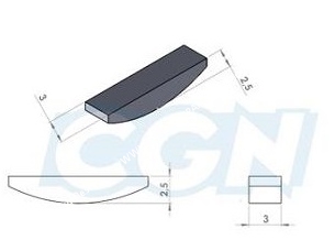 vue Clavette d'allumage CGN 3X2,5X13mm pour Peugeot 103 électronique