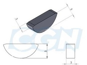 vue Clavette rotor d'allumage CGN pour PIAGGIO CIAO, CIAO PX, SI, ...