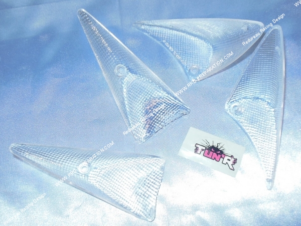 vue Cabochons clignotants TUN'R Smooth avant et arrière transparent pour PEUGEOT Speedfight 1 et 2