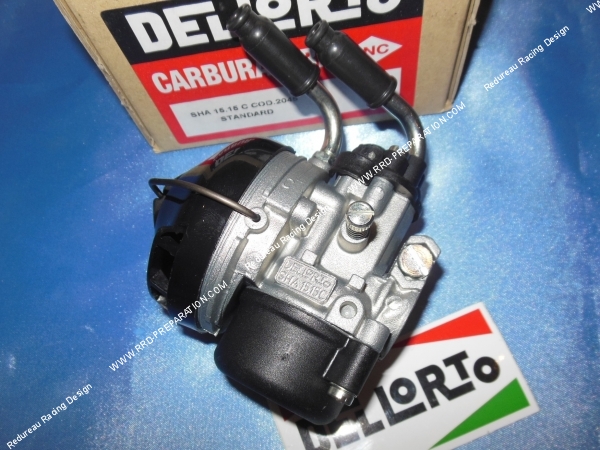 vue Carburateur DELLORTO SHA 15.15 C starter à cable sans graissage séparé