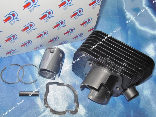 vue côté Kit 50cc Ø38,40mm sans culasse (axe Ø1012mm) DR Racing fonte PIAGGIO Ciao