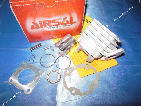 vue Cylindre - piston sans culasse 50cc Ø40mm AIRSAL T6 aluminium (axe de 10mm) minarelli horizontal air (ovetto, neos, ...)
