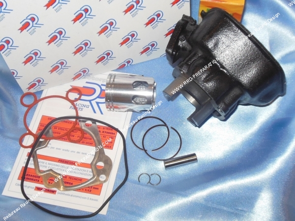vue Cylindre - piston sans culasse 50cc Ø40mm DR Racing fonte (axe de 10mm) minarelli horizontal liquide (nitro, aerox,...)