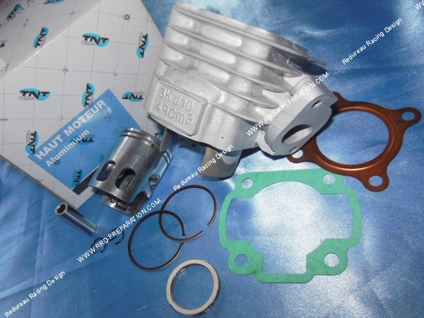 vue Cylindre - piston sans culasse 50cc Ø40mm TNT Original aluminium (axe de 10mm) minarelli horizontal air (ovetto, neos, ...)