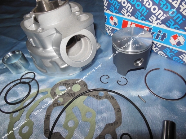 vue Cylindre - piston sans culasse ITALKIT Racing aluminium 80cc Ø48mm spécial course 44mm bielle 90mm pour minarelli am6