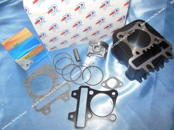 vue dessus Kit 80cc Ø49mm DR Racing fonte pour APRILIA, PIAGGIO, VESPA... scooter 50cc 4 temps