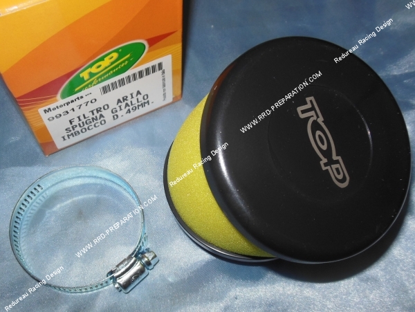 View Air filter, large volume TPR Racing foam horn (carburetor mounting Ø Ø49mm OKO ...) vue Filtre à air, cornet mousse TPR Racing gros volume (Ø de fixation carburateur Ø49mm OKO...)