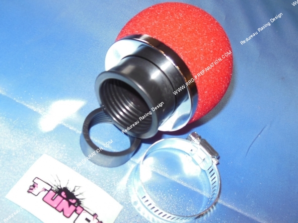 vue Filtre à air, cornet TUN'R Phonique, droit (Ø de fixation carburateur de Ø27 a 37mm) rouge