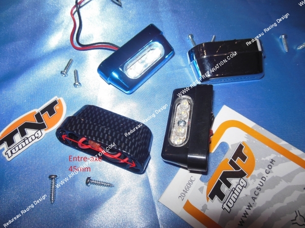 vue Feu d'éclairage de plaque 4 leds TNT TUNING homologué couleur au choix