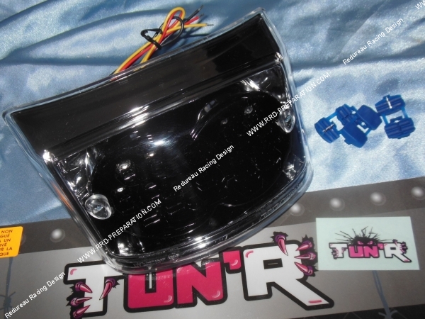 vue Feu arrière pour booster MBK spirit et YAMAHA bw's après 2004 TUN'R DIODES BLACK a led