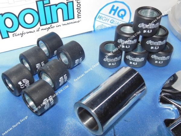 vue galets Variateur POLINI Racing (variateur, galets…) pour scooter BSV, HONDA, HSC, KYMCO, SYM... 50cc