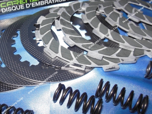 vue Embrayage complet CARENZI Kevlar 5 disques garnis pour mécaboite moteur DERBI euro 1, 2 & 3