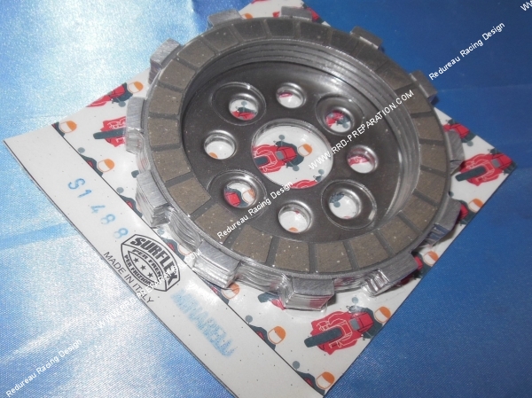 vue Embrayage (disques, intercalaires) type origine SURFLEX 4 disques garnis pour minarelli rv4, rv5, ...