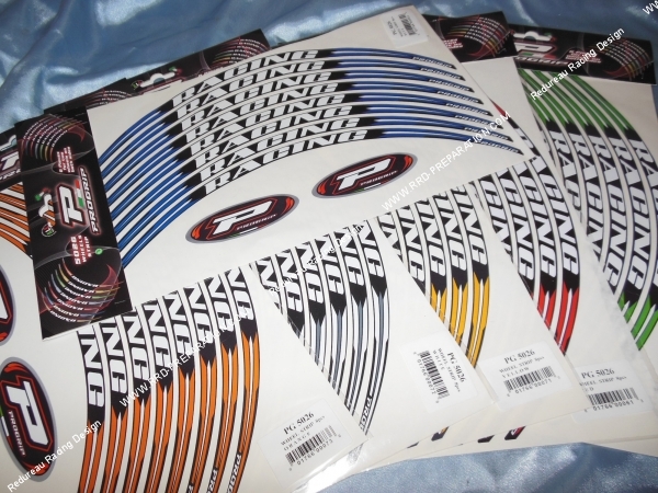 vue Autocollants PROGRIP Moto Racing liseret pour 2 jantes couleurs au choix