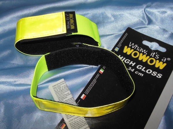 vue Jeu de 2 brassards ajustables velcro jaune fluo WOWOW 3M 34 X 4,2cm